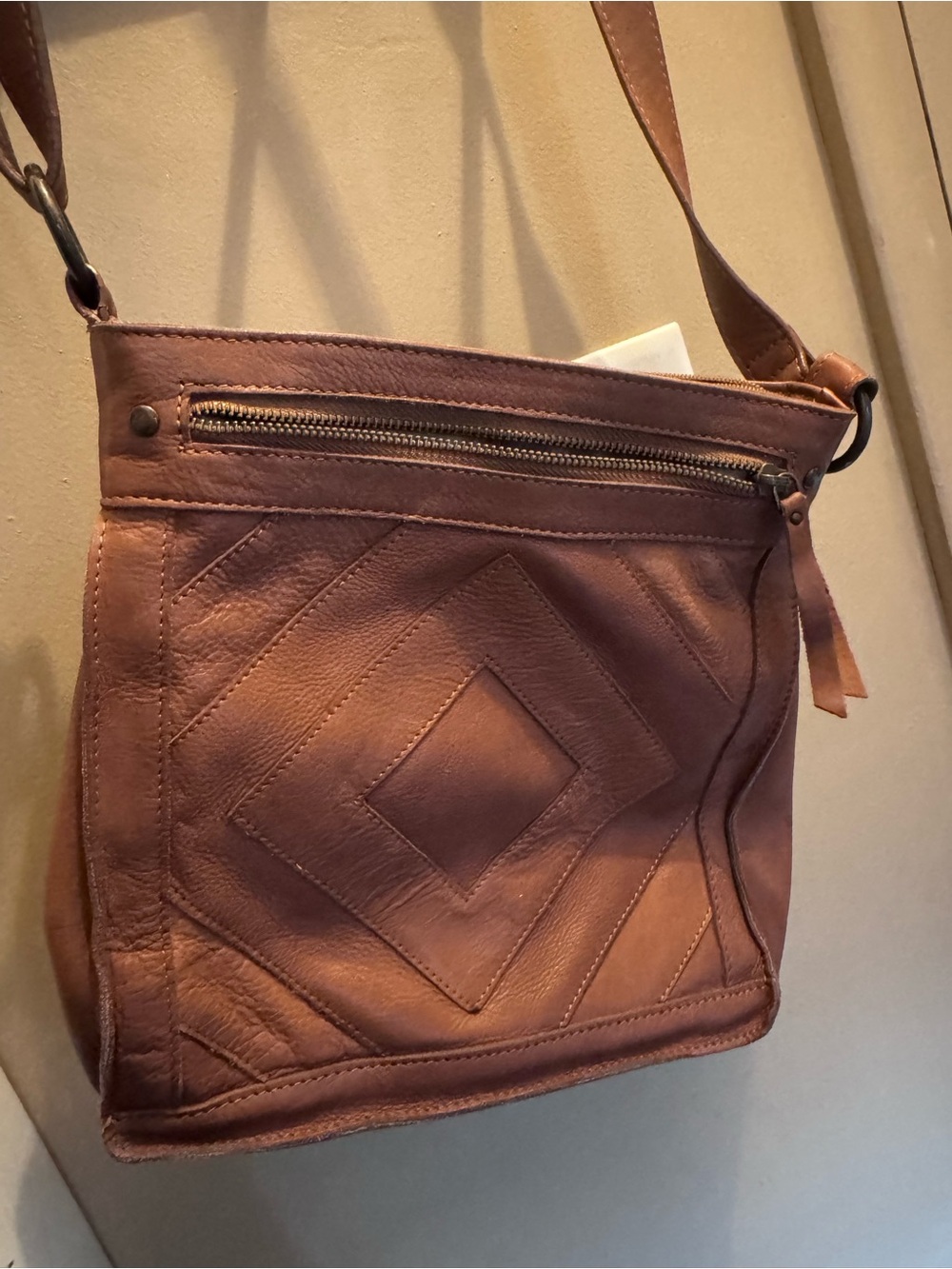 Leather Crossbody Bag in Brown